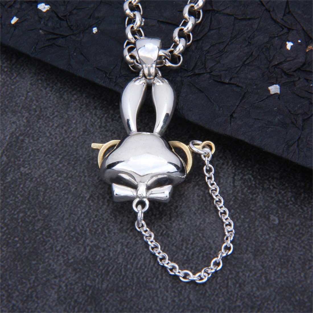 [RPYKPFFMM] S925 純銀製の紳士のウサギのペンダント、人および女性は方法百一致の純銀製のペンダントのネックレスを個人化