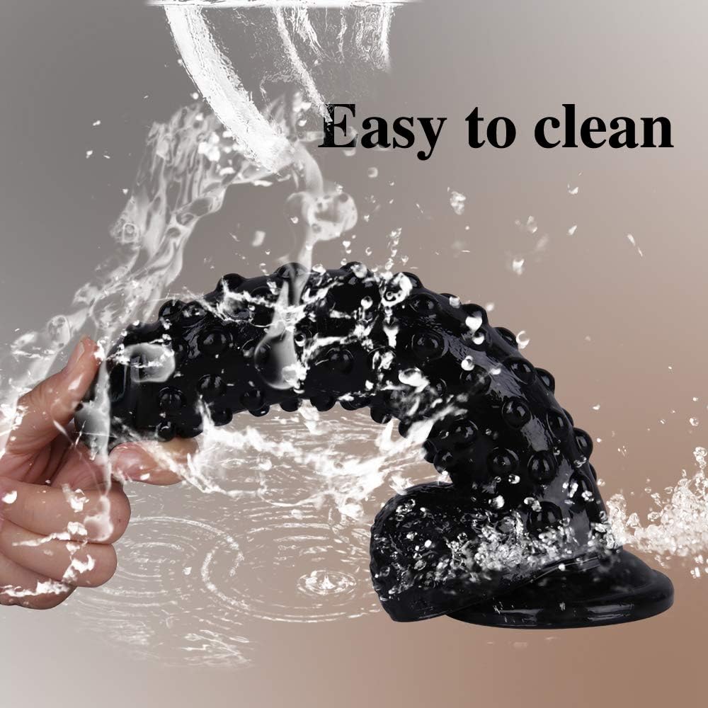 Realistic Dildo with Pellet Real Penis Anal Dildo Dildo with Strong Suction Cup G-Spot and Anal Stimulation Sex Toy for Men and Women(Black)