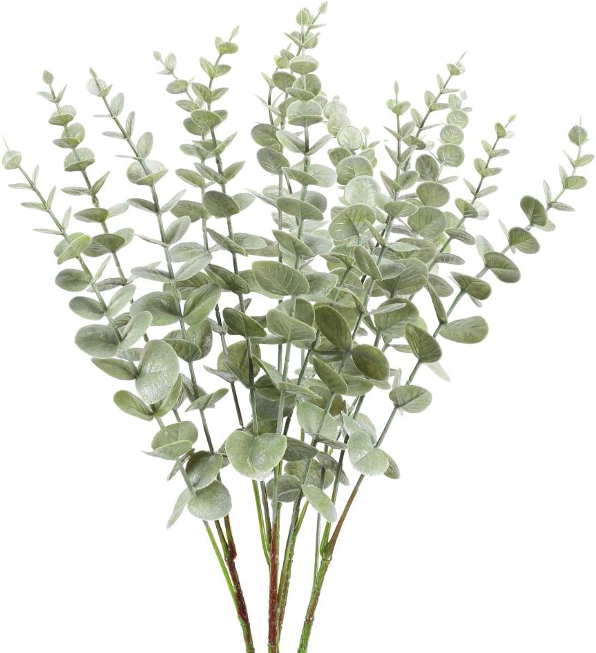 NAHUAA Artificial Eucalyptus 4PCS Faux Eucalyptus Artificial Flowers Artificial Foliage