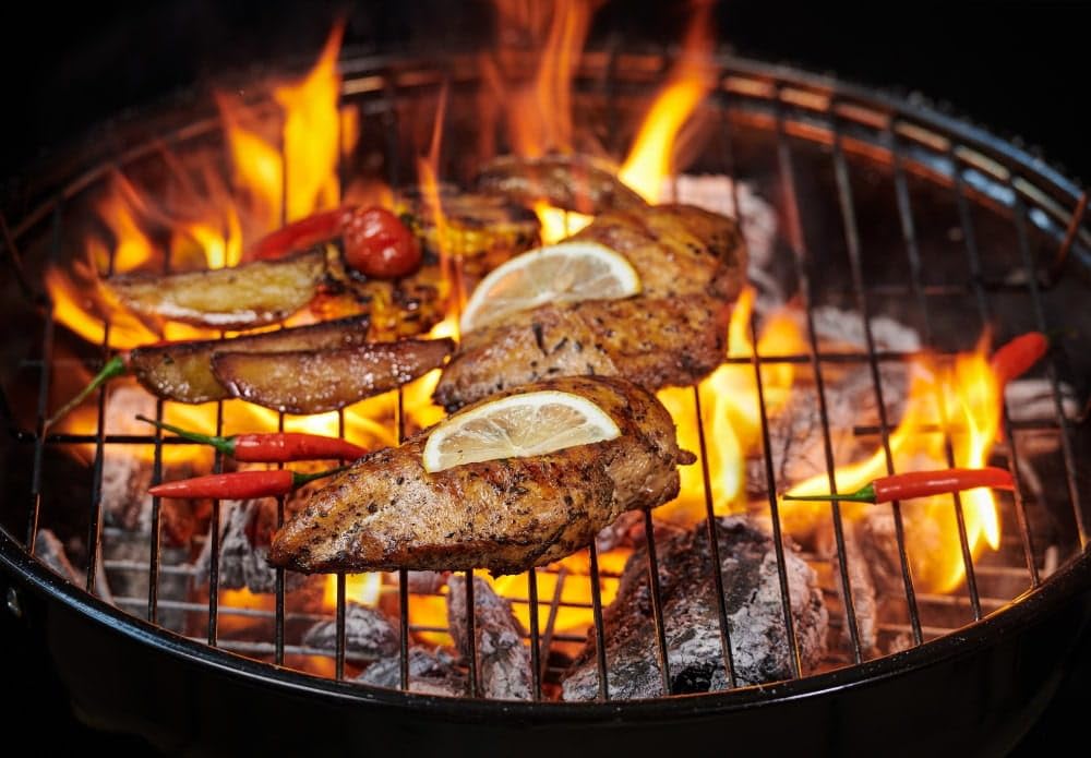 MG930 barbecue da giardino Barbecue a Carbone Rotondo Diametro 32,5 cm Altezza 43 cm Griglia Acciaio Cromato