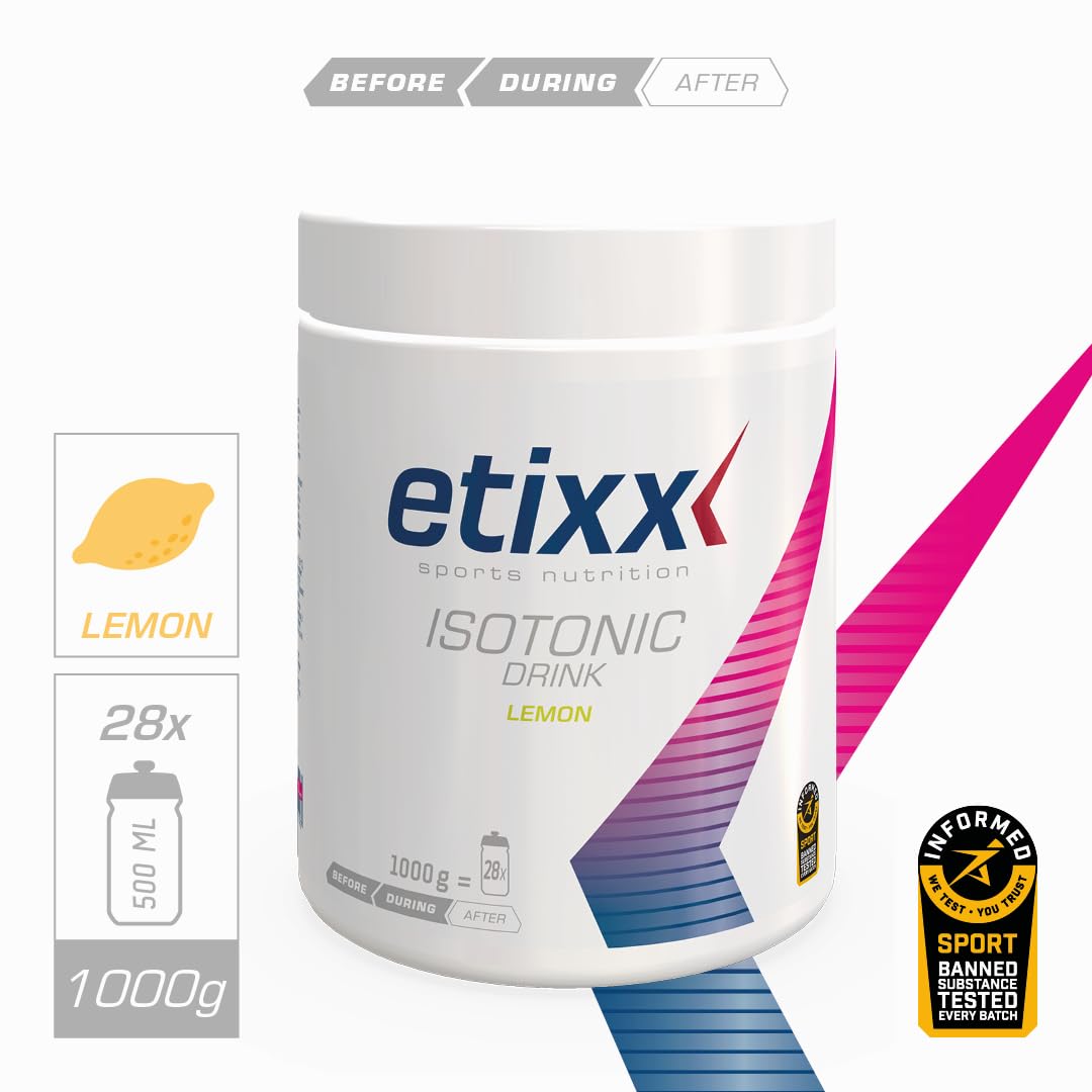 Etixx Isotonic - Boisson Isotonique Citron, 2000g - Hydratation et Énergie Rapide, Pour Endurance et Récupération