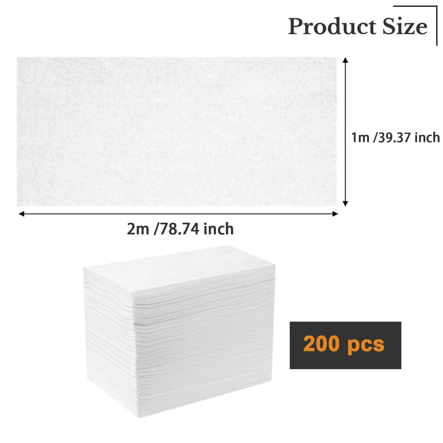200 Pezzi Lenzuola Usa e Getta,100*200 Cm Lenzuola Da Massaggio,Non Tessuto Traspirante Copriletto Cosmetici,Per Saloni Di Bellezza,Spa,Massaggi,Hotel (Bianco)