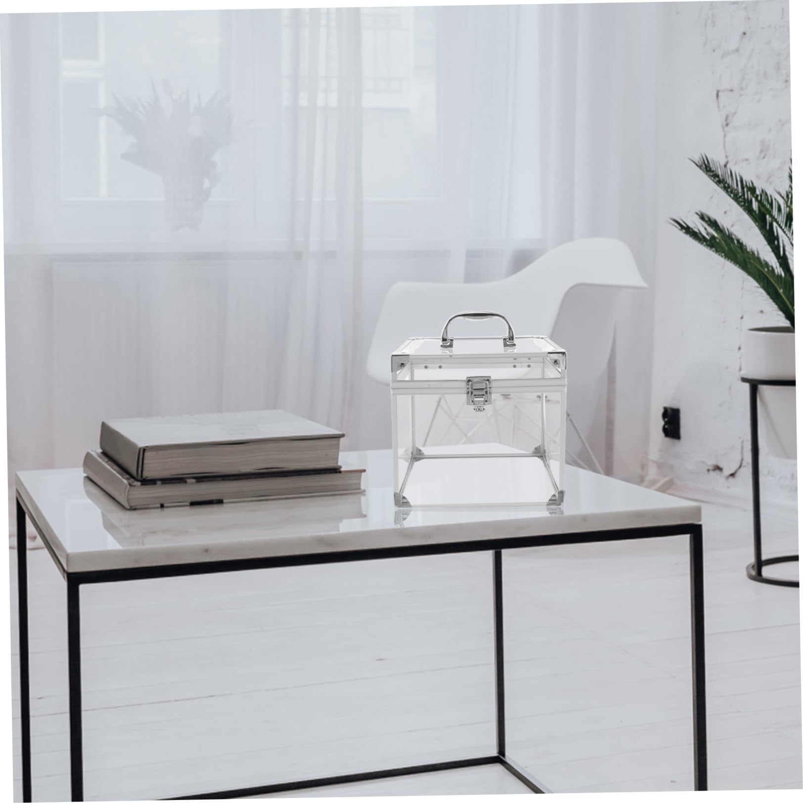 GALPADA Scatola Porta Album Organizer Raffinato e Funzionale con Maniglia Portatile in Acrilico Grande Capacità per Dischi Vinile e Custodie Dvd per Studio e Casa