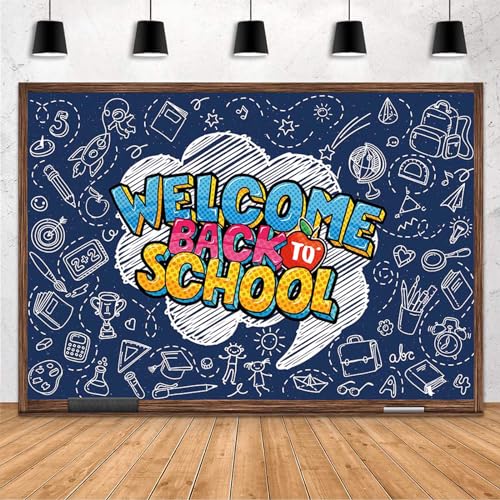 Décoration Welcome Back to School bleu pour réussir vos photos d'école