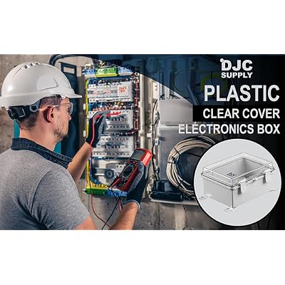 DJC Supply Co. ABS IP67 Waterproof Electronics Enclosure Box With Mounting Plate & Bracket - Clear Cover, 15.75" X 19.68" X 7.87"