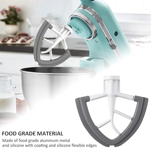 Miniatura 9 de Batidor de borde flexible para mezclador KitchenAid de 455 cuartos de galón batidora de pala con bordes de silicona flexibles raspador de tazón