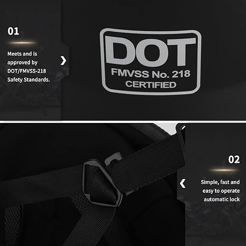 Miniatura 4 de Casco de motocicleta de estilo alemán Senhill, casco vintage de media carcasa para hombres y mujeres adultos, casco retro aprobado DOT  FMVSS 218