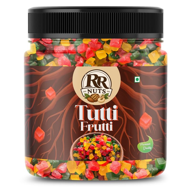 Image of RR NUTS Mix Tutti Frutti Cherry 500gm| Tuti Fruity Fresh Cherries For Cakes & Cookies Decoration | Fresh Fruits - Multi Colour | Tasty and Healthy Cherry