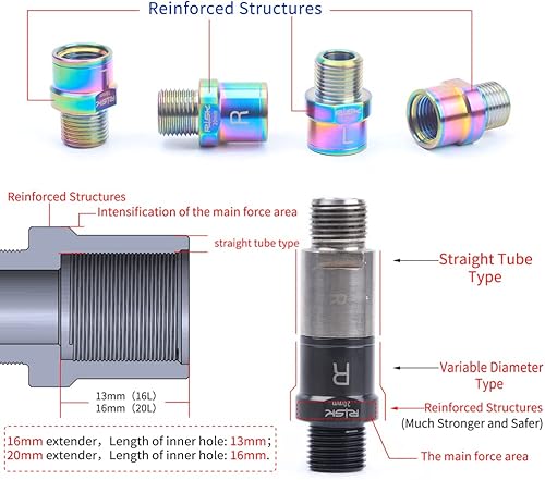 Miniatura 2 de Extensores de pedal de bicicleta, aleación de titanio de 160.787 in, 916" roscado, para bicicleta de montaña, bicicleta BMX