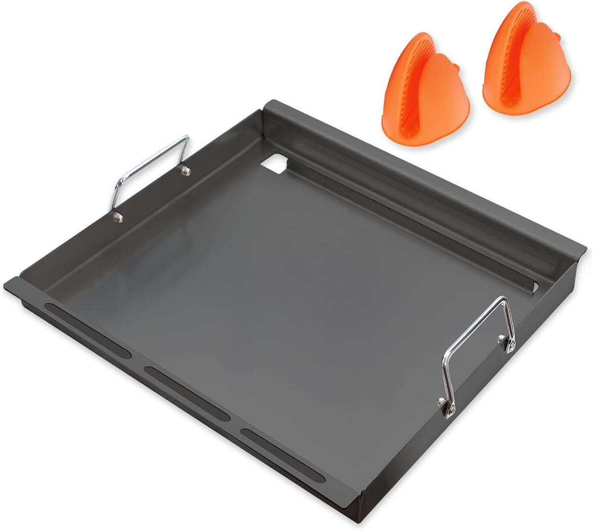 Inserto de plancha de tamaño completo para Charbroil TRU-Infrared de 2 quemadores – Acero al carbono | Para Charbroil TRU-Infrared 463644220 463632320 463644220 463642316 piezas de repuesto para parrilla, antiadherente sin PFOA
