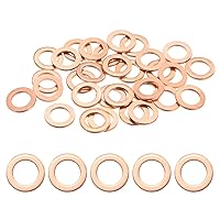 Vista 1 de Paquete de 30 arandelas de cobre, arandelas métricas de sellado de cobre M6x10x1mm para pernos, tornillos, tuercas