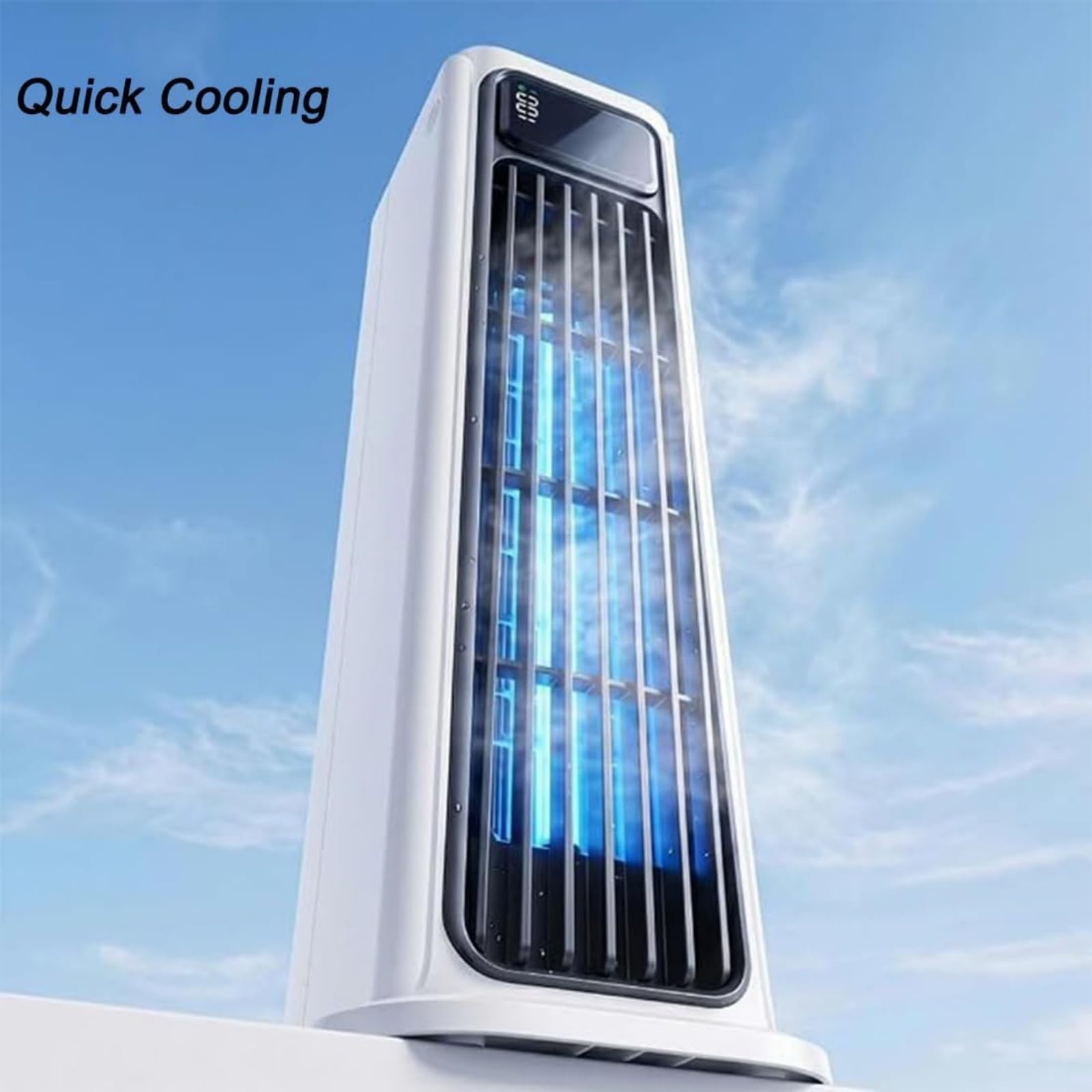 AirZuma Klimaanlage Original,mit der CoolCore Technologie,Mobiler Verdunstungsluftkühler,Blattloser Leiser Ventilator,Energiesparend,3 Kühlstufen für Zuhause,Büro und Unterwegs