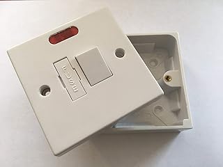 LILMACC White 13A Switched Fused Spur with Neon Indicator and 25mm Back Box Pattress