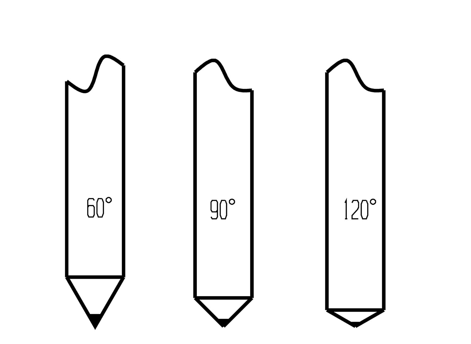 RDZ, 1/8" - 60°,90° & 120° Replacement Set for CNC Drag Engraving Tool BIT