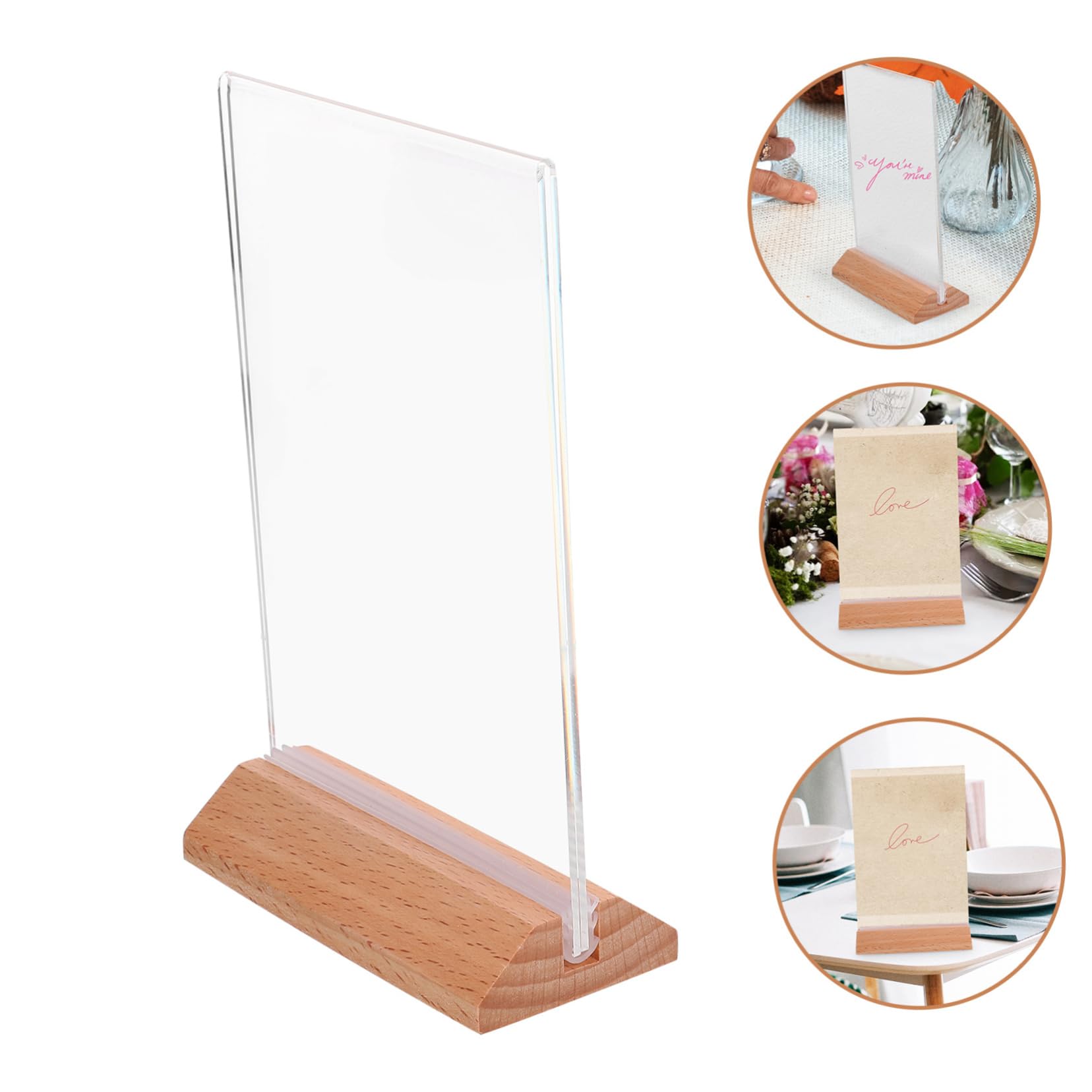 MAGICLULU 6stücke Acryl-displayständer Acryl-etikettenständer Schilderhalter mit Stabilem Standfuß Transparenter Acryl-präsentationsständer Leicht und Tragbar für Menüs Preisschilder