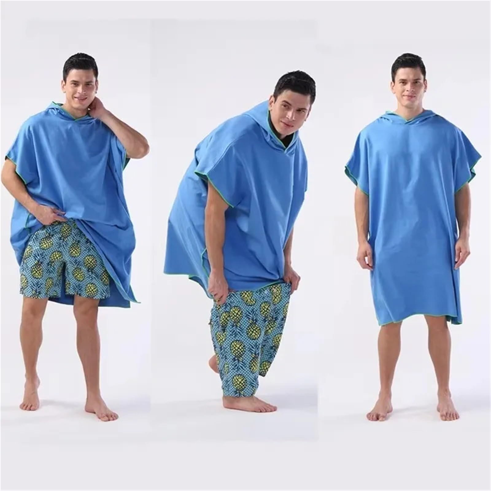 Poncho da surf, asciugamano for cambio, accappatoio con cappuccio, telo spiaggia, bagno, muta for adulti Poncho da Spiaggia(Black)