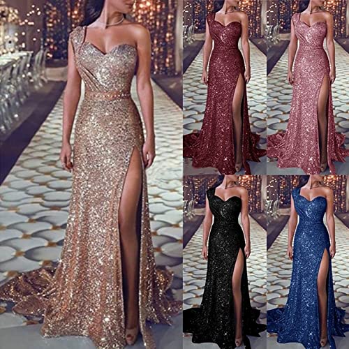 Vestido longo para noite e coquetel, vestido longo de dama de honra com ombros de fora, fenda e lant
