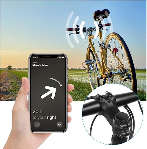 Miniatura 6 de Timbre de bicicleta antirrobo seguro para Apple AirTag, anillo de bicicleta accesorios de bicicleta con sonido fuerte para mango de bicicleta de