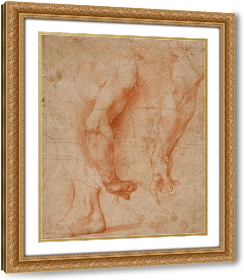 ArtDirect Studien von zwei Armen und eines Fußes (ca. 1520) Custom Framed Art Print Giclee Print or Canvas Options with Various Sizes and Customization by Andrea del Sarto