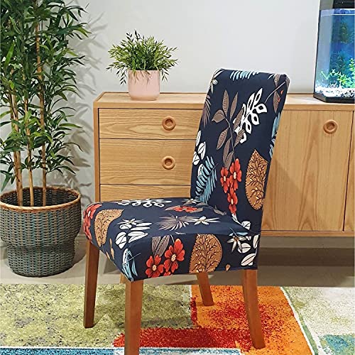 Image of SPRINGRICO Chair Covers for Dining Room 6 Pack, Stretch Dining Chair Cover, Washable Spandex Kitchen Parsons Chair Slipcovers, Removable Seat Protector for Home or Party ( Set of 6, Garden Wind)