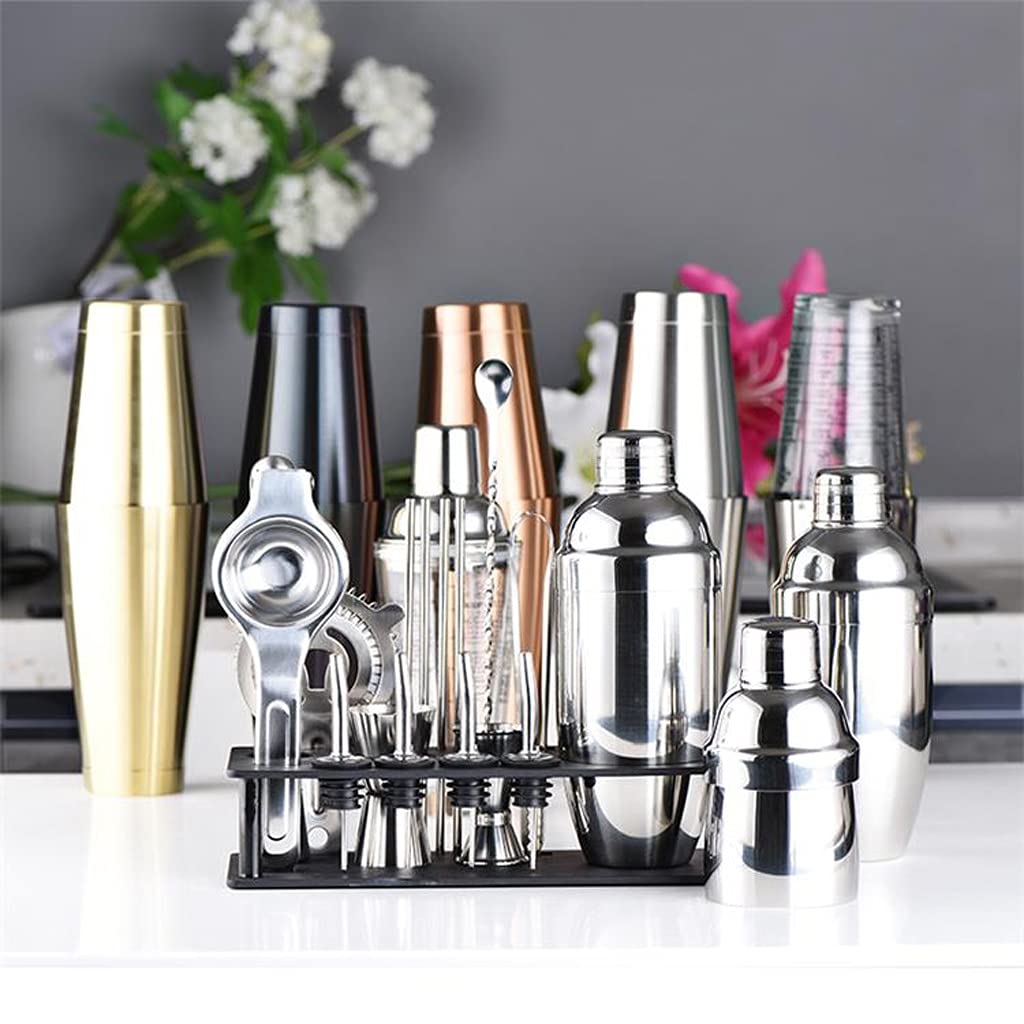 Juego de Coctelera Sistema de coctelera de 17 Piezas -Herramientas de Barras-Coctel de Acero Inoxidable Shaker Set Bartender Kit. Agitador de Cócteles (Color : B)