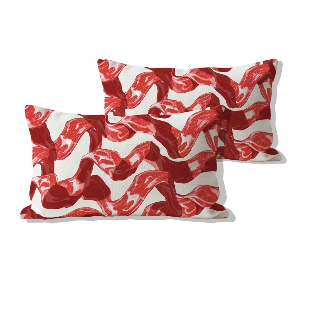 Taie d'oreiller rouge abstrait 50x70 cm lot de 2 housses de coussin en velours doux modernes