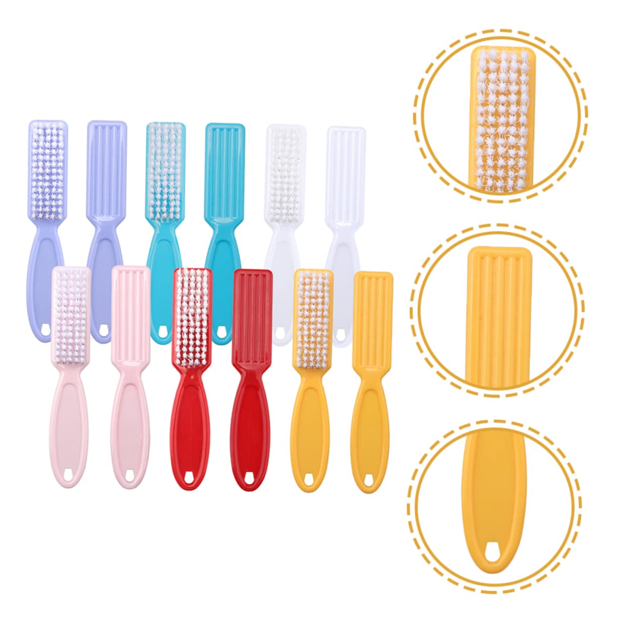 Spazzole per Unghie Facile da Trasportare Leggere in Plastica Set 24 Pezzi Colore Casuale Manico per Manicure la Pulizia delle Unghie in Viaggio