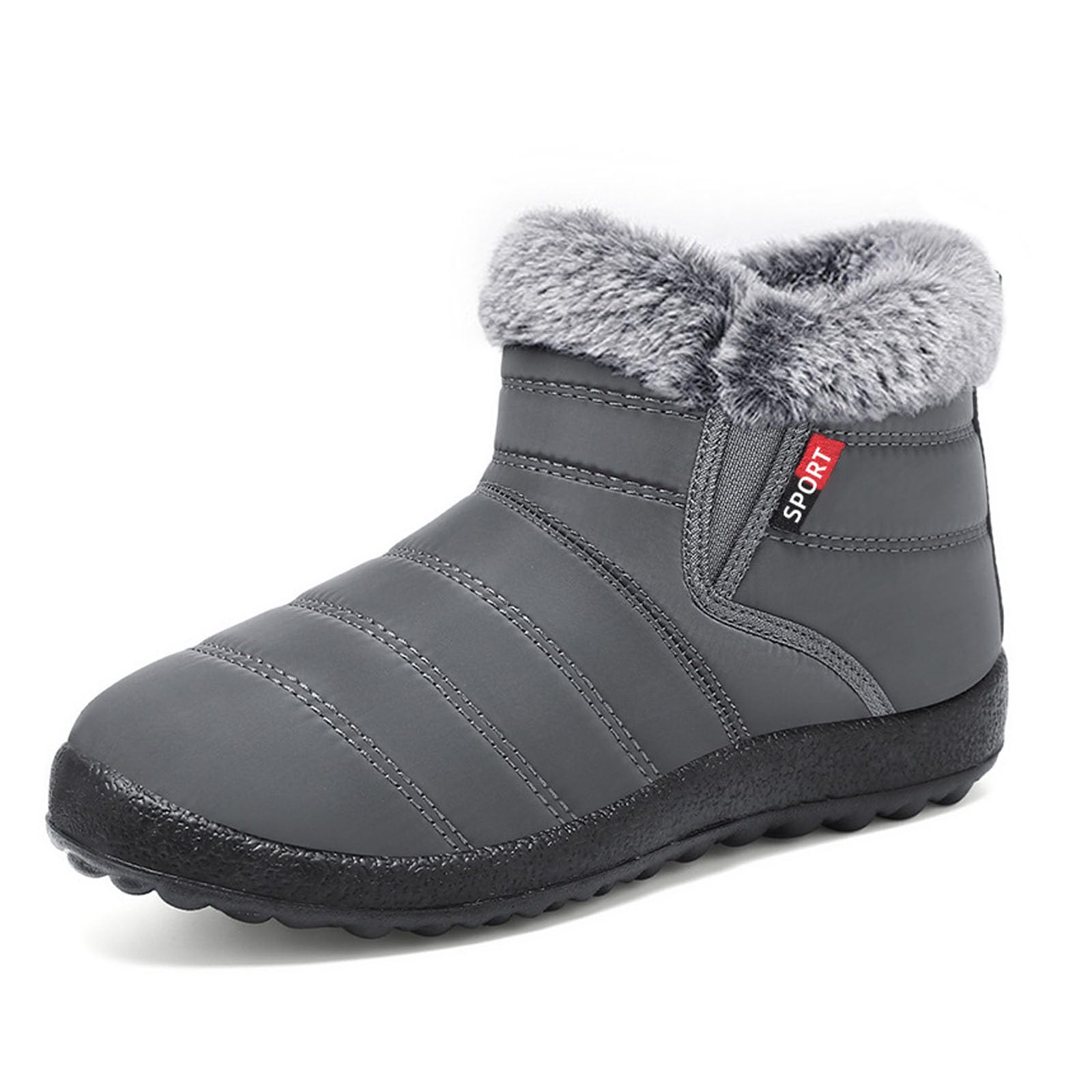 Womens Waterproof Ankle Boots Wide Width Warm Winter Snow Boots with Fur Lined Outdoor Anti Slip Shoes Lightweight