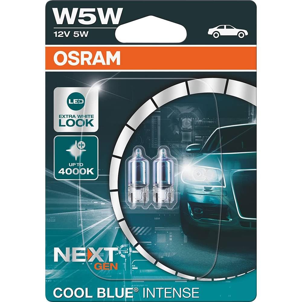 OSRAM COOL BLUE® INTENSE W5W, up to 4,000K, halogen signal lamp, double blister (2 lamps)