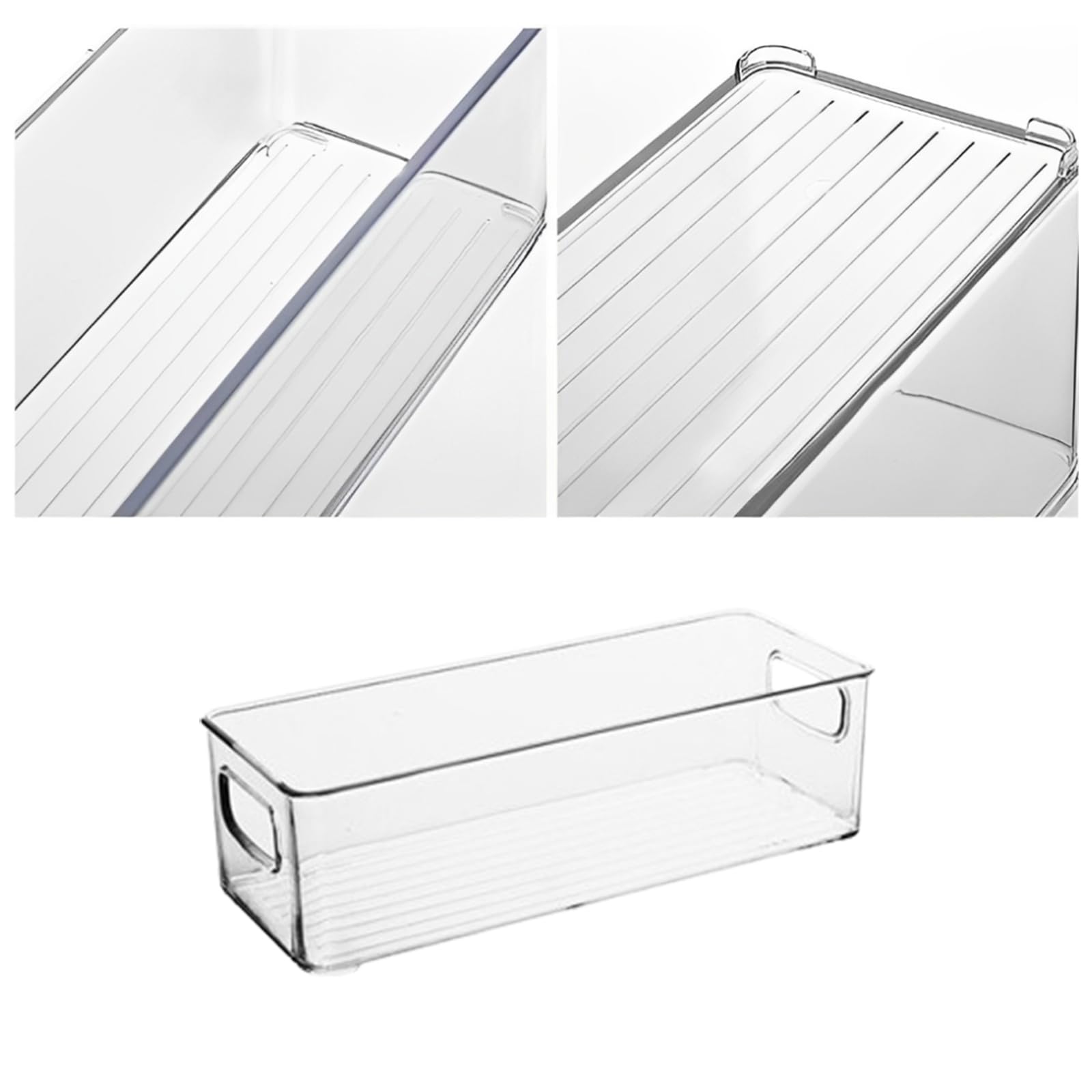 2 Pezzi Contenitori Alimentari Organizer, Contenitori Frigo Impilabili, Organizer Frigorifero Trasparenti, per Frigoriferi, Congelatori e Armadietti