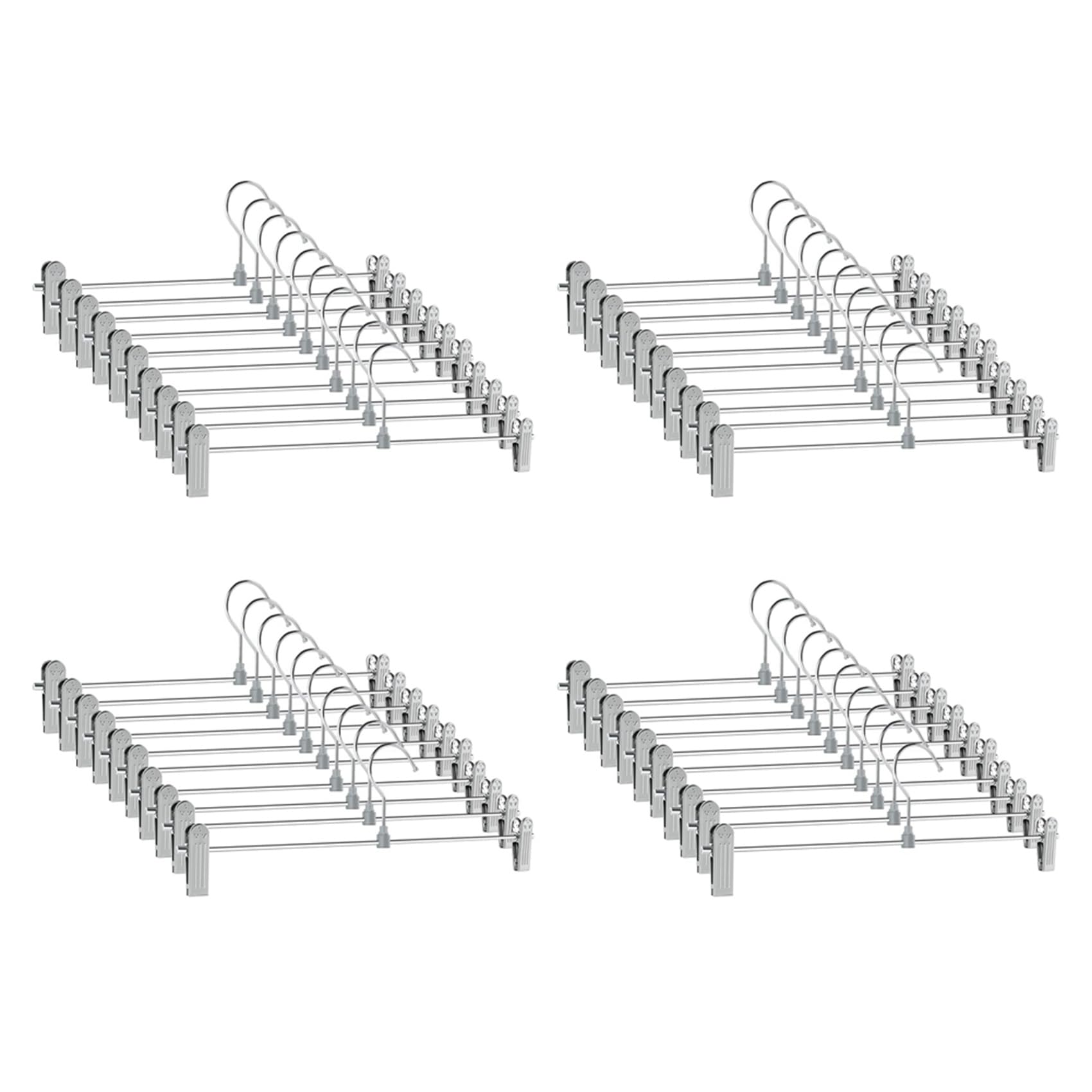 Hndhbfgrt Pant Hangers,Skirt Hangers with Clips Space Saving,Adjustable Clips Hangers Clothes Hangers for Pants 40 Pack