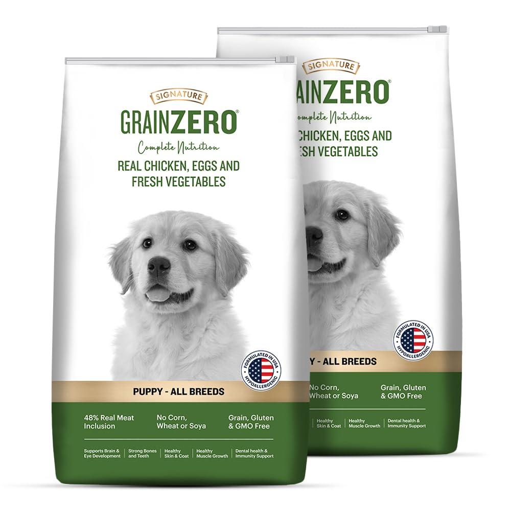 Grain Zero Signature Puppy Dog Dry Food - 1.2 Kg - Real Chicken, Eggs and Fresh Vegetables | Grain, Gluten & GMO Free, Pack of 2 (B0CY1S3B5Q) Amazon Price History, Amazon Price Tracker