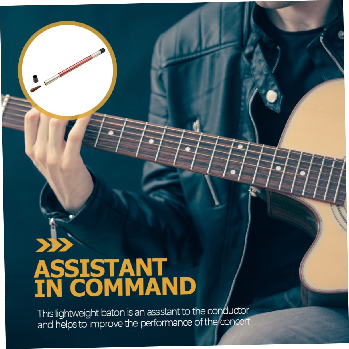 TOGEVAL Music Orchestra Conducting Stick Wooden Handle Box R135d Plastic Wood for