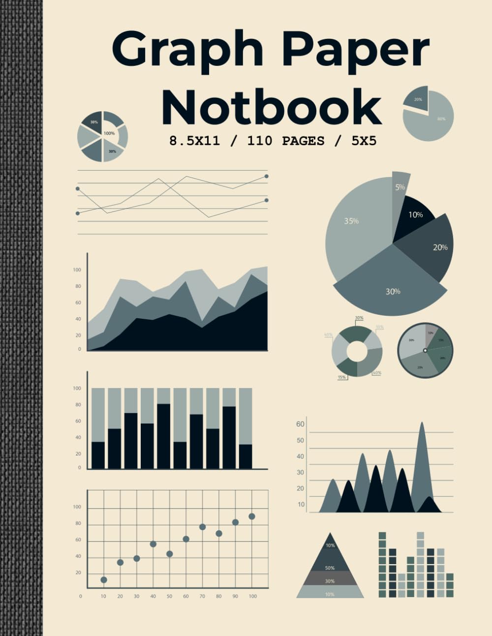 Graph Paper Notebook: 8.5 x 11 inches, 110 Pages, Quad Ruled 5x5 - Ideal for Math, Science, and Engineering | Perfect for Students and Professionals