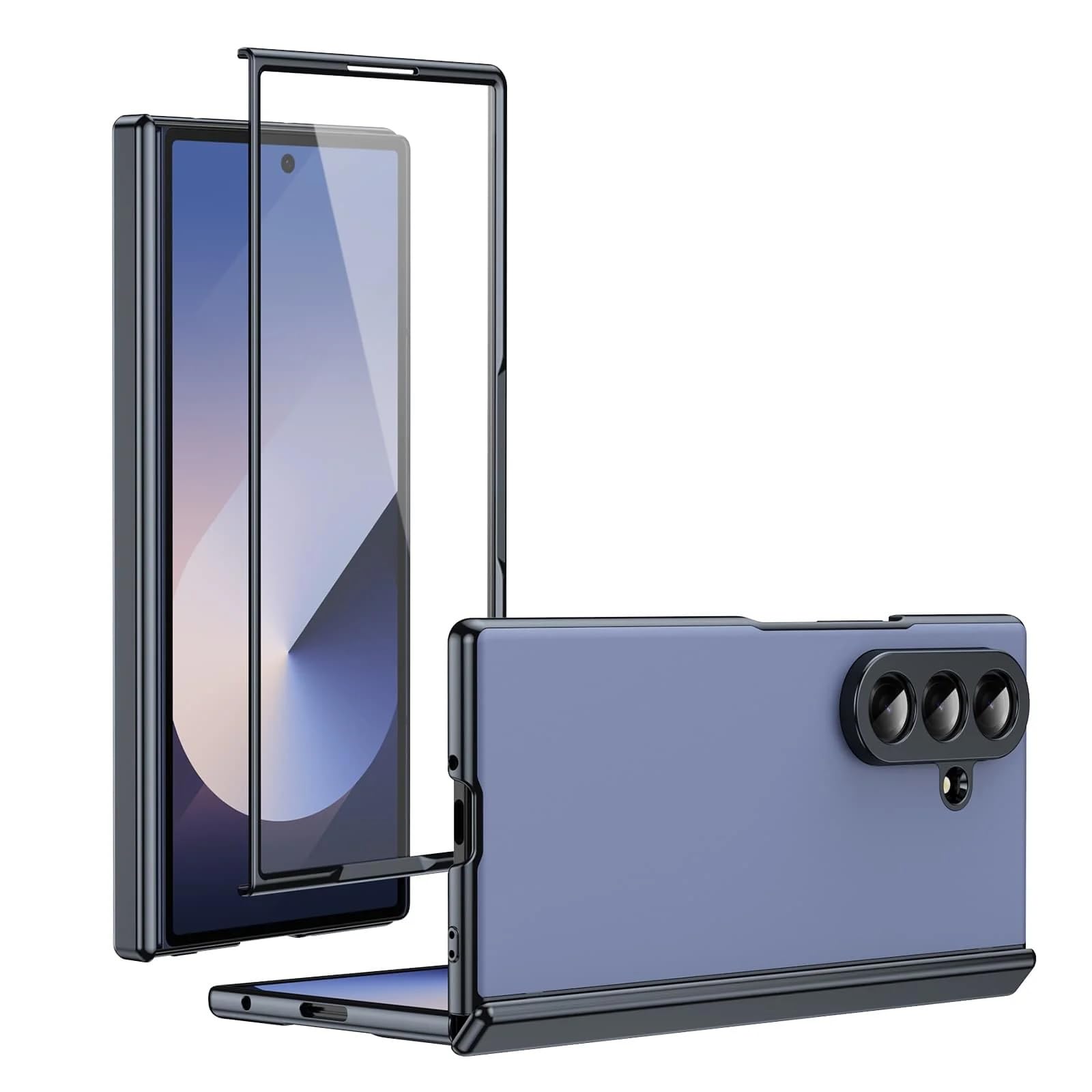 Back Cover for Samsung Galaxy Z Fold 8 Case, Front & Back Frosted Case Cover with Tempered Glass & Hinge Protection (Black, Samsung Galaxy Z Fold 8 Wide) — Amazon image 11