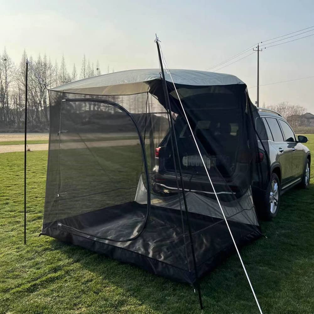 TentHome Tienda de Coche para Maletero de Campaña Trasera SUV Furgoneta Camper Caravana Accesorios Versátil Toldo de Camping Coche para Acampar con Antimosquitos Anti UV Carpa para Coche