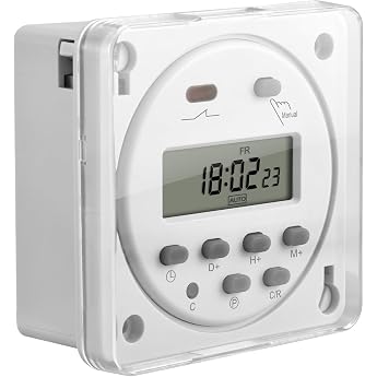Heschen Digital Timer Switch 230 VAC, CN101A Programmable Time Relay 16 A (SPST), LCD Timer with 28 ON/Off Programs &amp; Dust Co