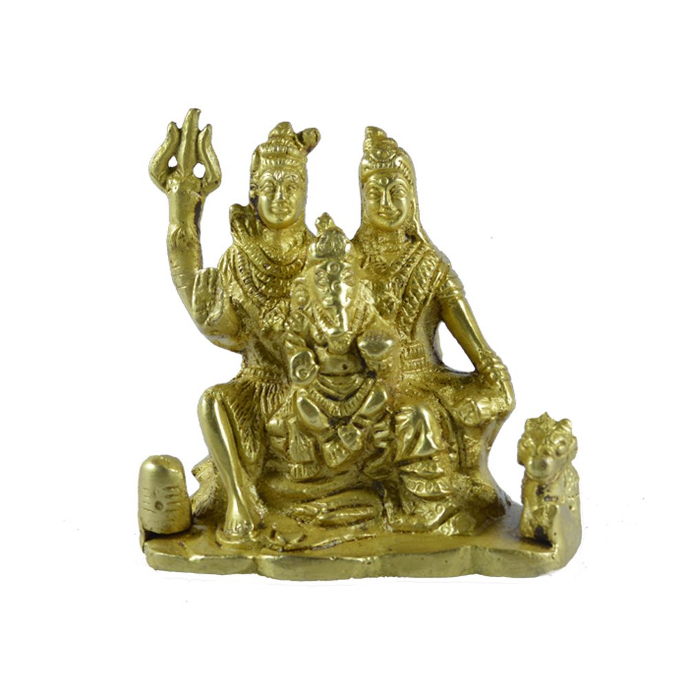 Lord Shiva Parivar en laiton icône de protection spirituelle