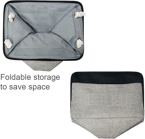 Miniatura 7 de TheWarmHome Cesta de almacenamiento para organizar - cubo de almacenamiento de 16 x 12 x 12 pulgadas, paquete de 3 cubos de almacenamiento de tela,