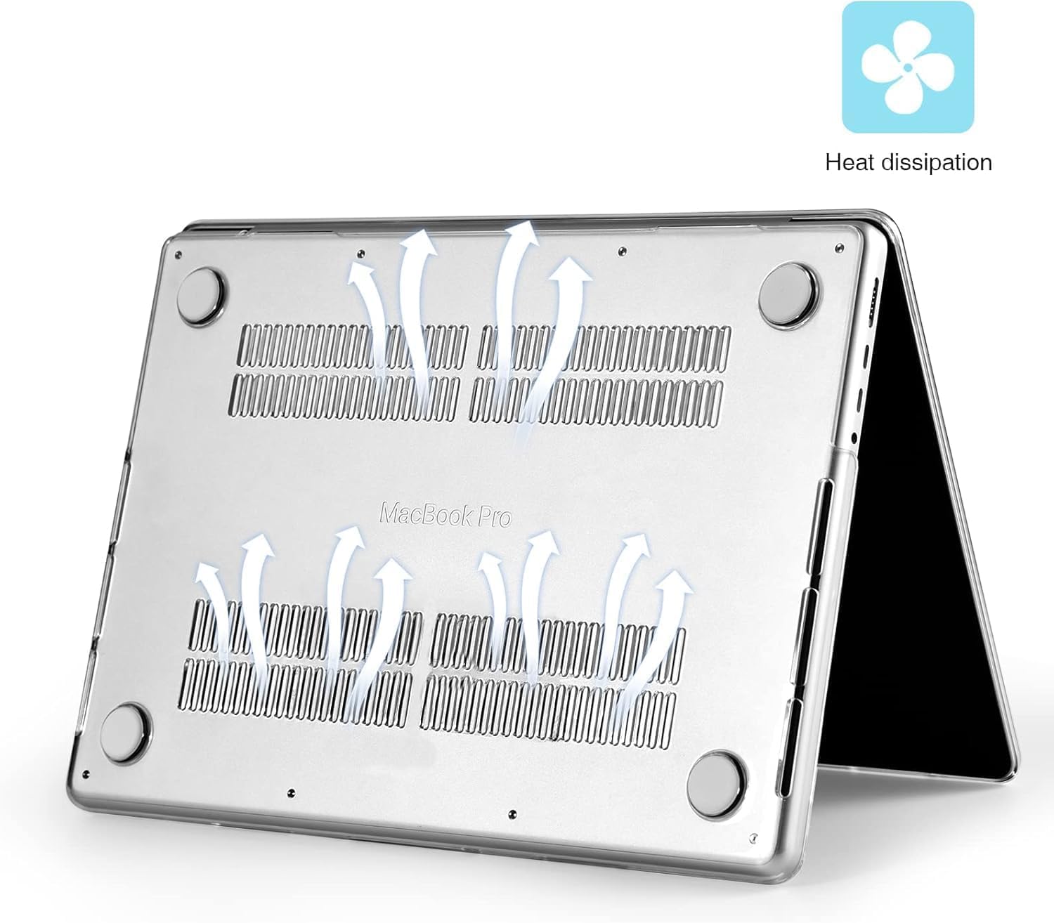 EooCoo Cover compatibile con MacBook Pro 16 Pollici 2021-2024 Pro Max M4 A3186 A3403 / M3 A2991 / M2 A2780 / M1 A2485 con Touch ID, Custodia Rigido in Plastica Liscia e Lucida - Cristallo Trasparente