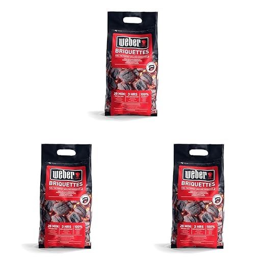 Weber 17590168 Charcoal Briquettes – 4 kg Bag – Charcoal for Weber Barbecues – BBQ Fuel – Premium Quality, Easy to Ignite, Long-Lasting – 100% Natural, Based on Wood Waste