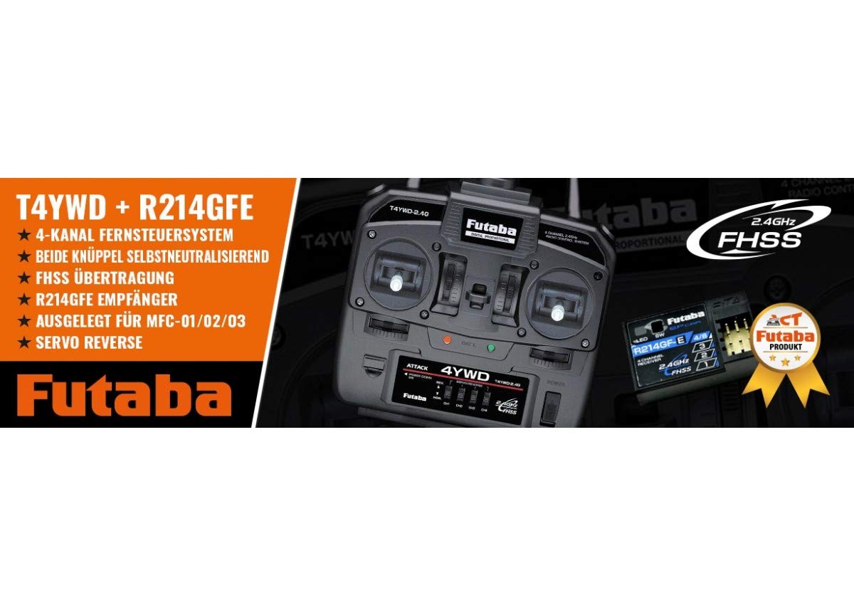 Futaba Combo de 4 Canales (YWD) 2.4G FHSS R214GFE, Medium (1000038