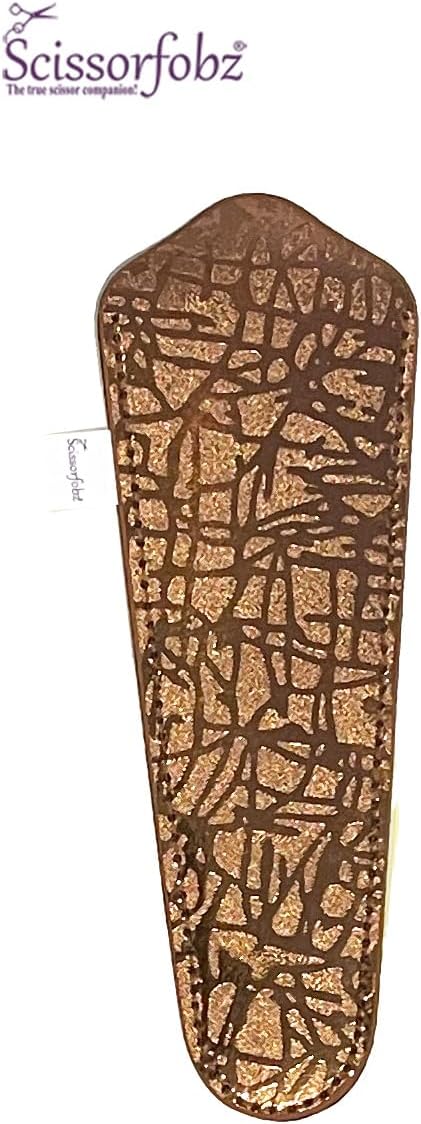 Designer Scissors Sheaths Shears Protective Covers - For Large Scissors - Modern Metallic Copper Design-#SSN-SL-228