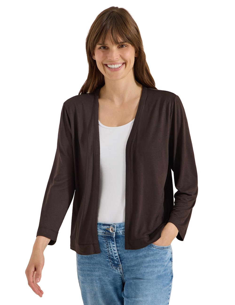 Cecil 3230393 Giacca Aperta in Tinta Unita con Maniche a 3/4 Donna (Pacco da 1)