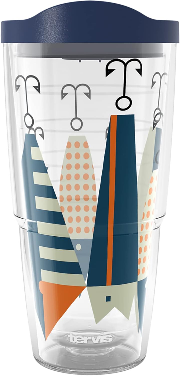 Tervis Fishing - Heavy Tackle Made in USA Double Walled Insulated Tumbler Travel Cup Keeps Drinks Cold & Hot, 24oz, Classic