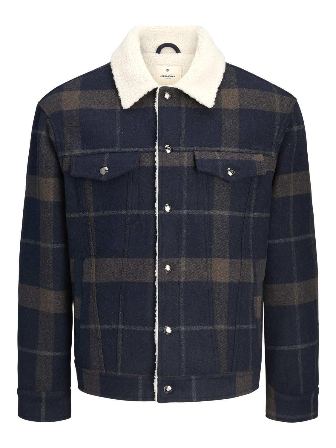 JACK & JONES Herren Jprblutexas Wool Blend Trucker Jacket Sn, Dark Navy, xx_l