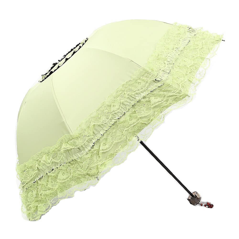 Ulalaza Vintage Princess Lace Sunny Rain Umbrella UPF 50+ UV Light Windproof Strong Auto Open/Close Anti-UV Portable Travel Umbrella with Reflective