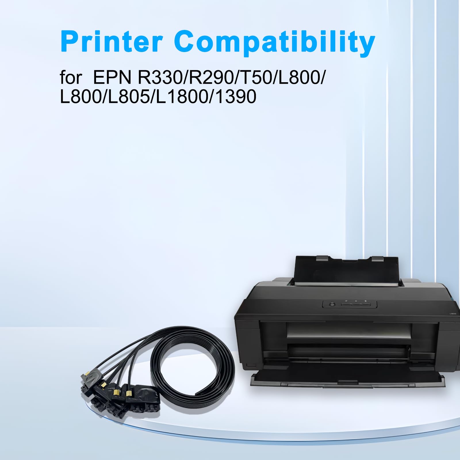 Amortisseur d'encre UV pour UV Ink Damper avec Tuyau Noir de 1,5 m Compatible pour Epson R330 R290 T50 L800 L800 L805 L1800 1390 Accessoires d'imprimante