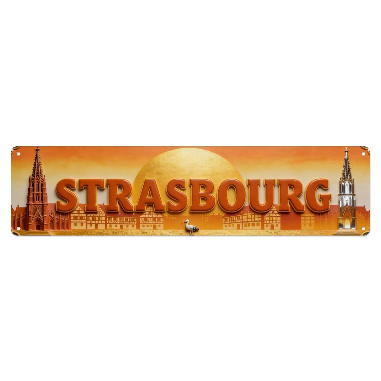 Strasbourg France Vintage Metal Tin Sign