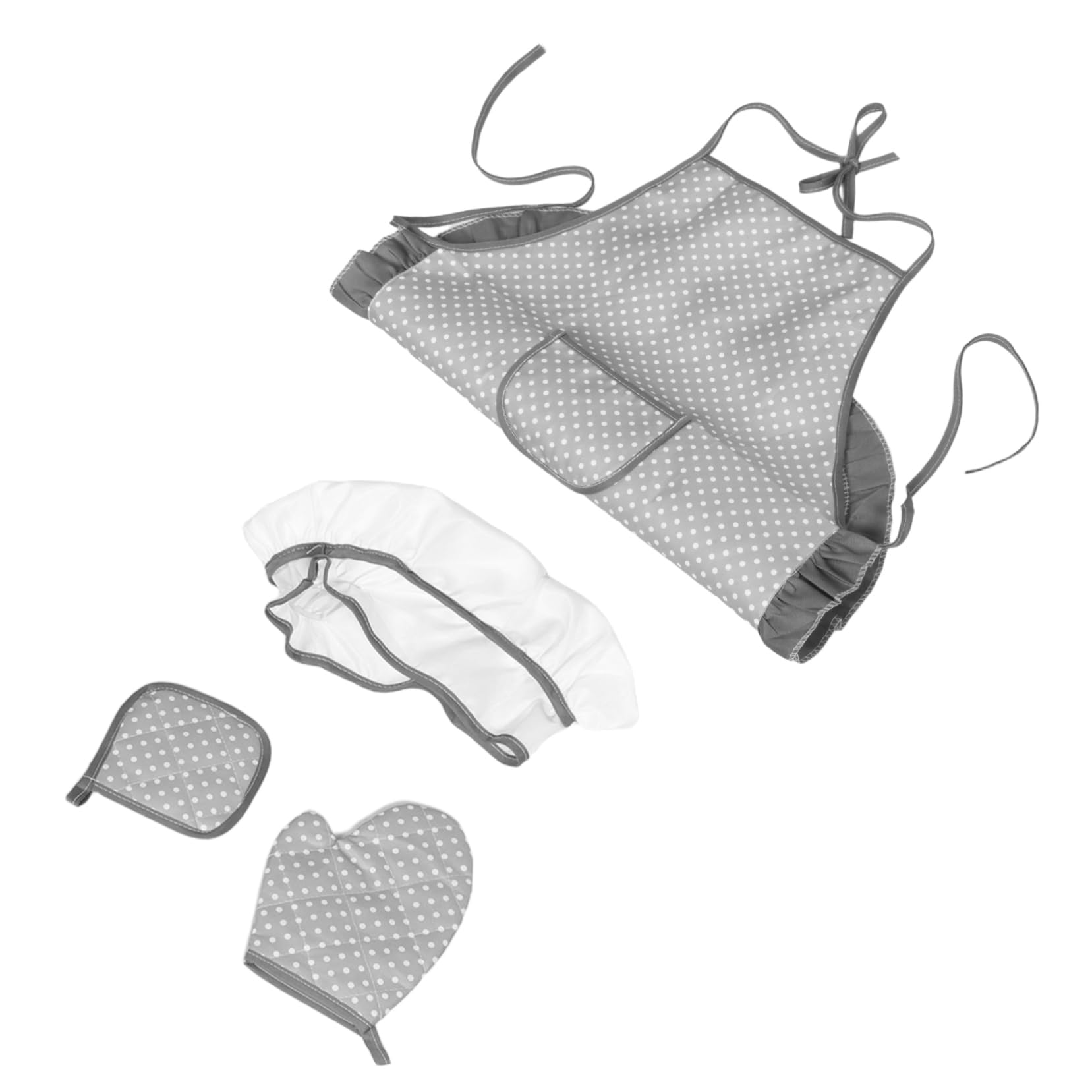 Didiseaon Kids Cooking Apron Set Kids Play Apron Chef Hat Mitt Pot Holder Complete Kitchen Toy Set Role Play Cooking Accessories